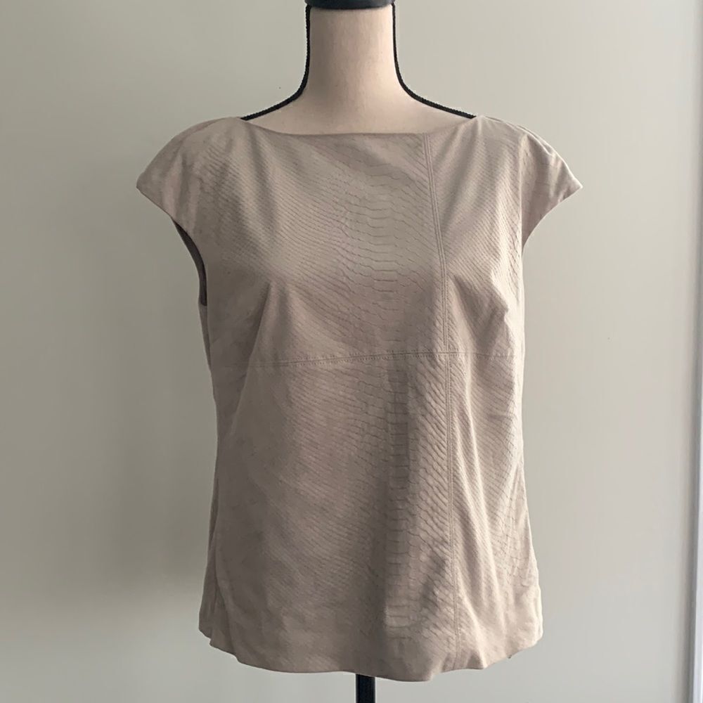 W By WORTH FAUX SUEDE SNAKESKIN TOP